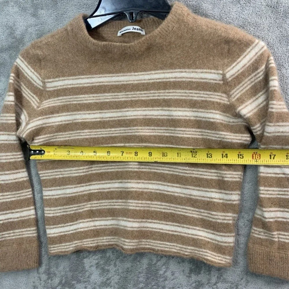Reformation Cashmere Boyfriend Striped Brown, Size Medium - Picture 4 of 10